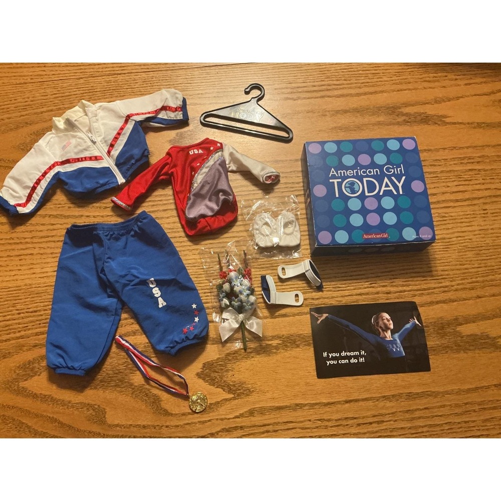 American Girl Today Olympic Gymnastics Outfit Team USA Leotard Warm Up Suit etc